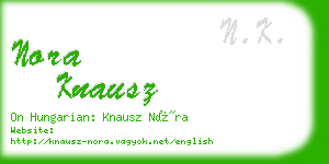 nora knausz business card